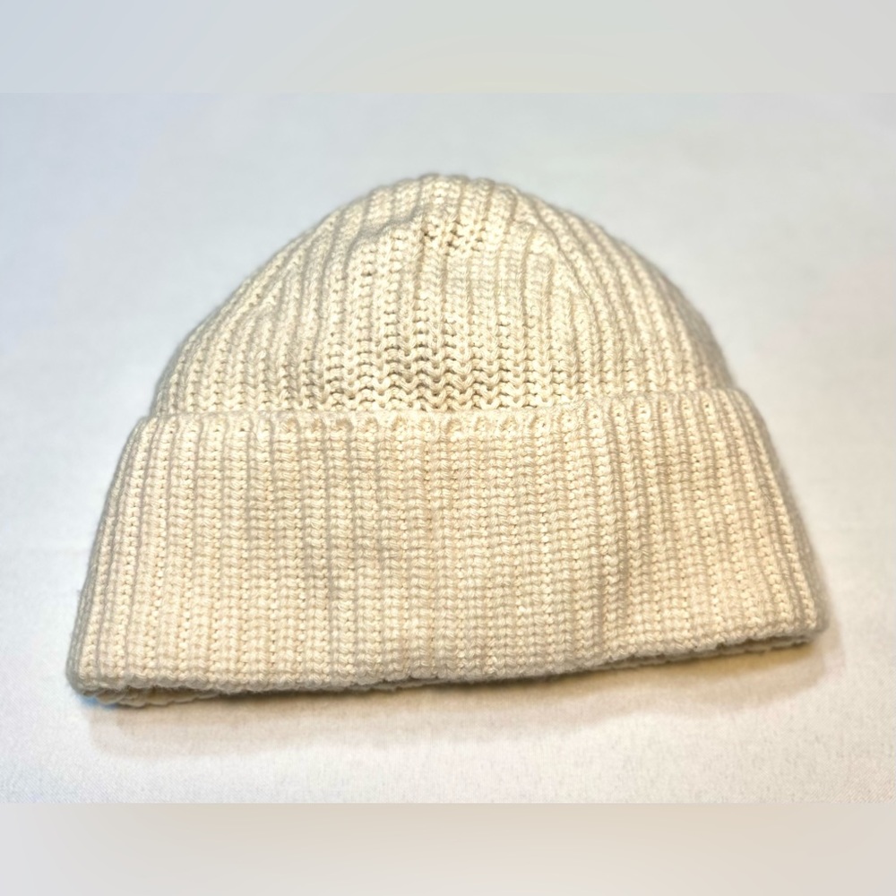 Knitted 100% Wool Beanie Hat from Rachel Zoe beige/ off white
